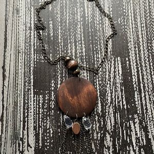 Vintage Wooden Pendant Necklace